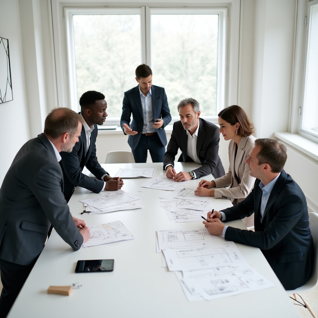 Diverse team envisioning future community impact through collaborative volunteering